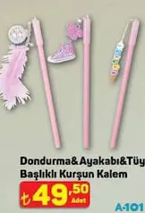 DONDURMA&AYAKKABI&TÜY BAŞLIKLI KURŞUN KALEM